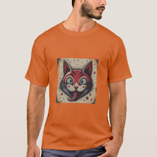 Kat, vintage stijl t-shirt