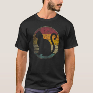Kat  Vintage Vervuild Retro 70er 80er Mannen Vrouw T-shirt