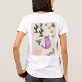 Kat Vis Cactus Meow Paws T-shirt (Achterkant)