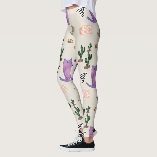 Kat Vis Cactus Poten Miauw Leggings (Links)