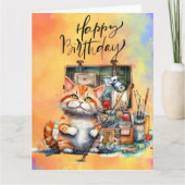 Kat Vist liefhebbers waterverf Kaart (Voorkant)