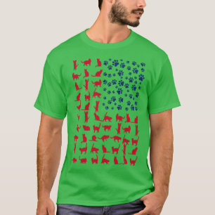 Kat Vlag Amerika USA T-shirt