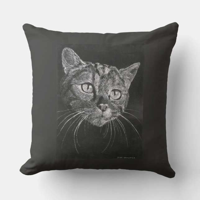 Kat vlakkigtekening buitenkussen (Voorkant)