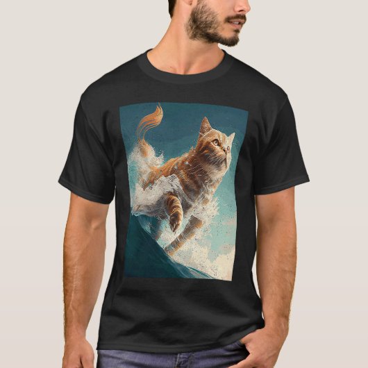 Kat Vliegende Golven T-shirt (Voorkant)
