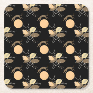 Kat vliegt over de maan kartonnen onderzetters
