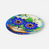 Kat Vloeibare ogen Papieren Bordje (Gekanteld)