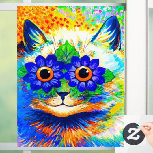 Kat Vloeibare ogen Raamsticker (Huis)