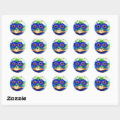 Kat Vloeibare ogen Ronde Sticker (Vel)