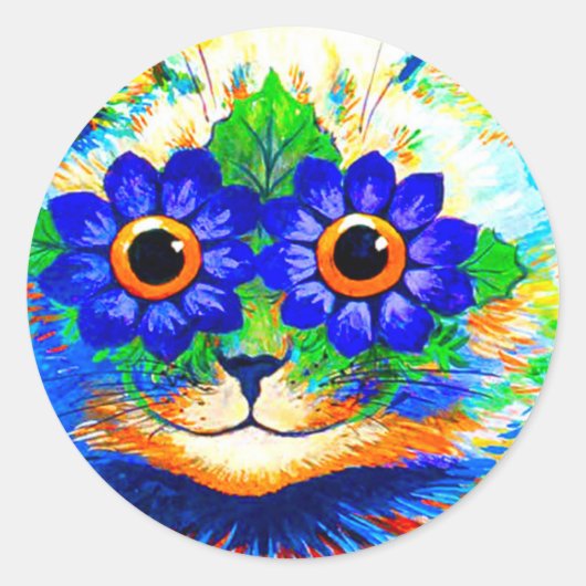 Kat Vloeibare ogen Ronde Sticker (Voorkant)