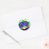 Kat Vloeibare ogen Ronde Sticker (Envelop)