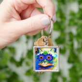 Kat Vloeibare ogen Sleutelhanger (Hand)