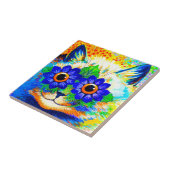 Kat Vloeibare ogen Tegeltje (Zijkant)