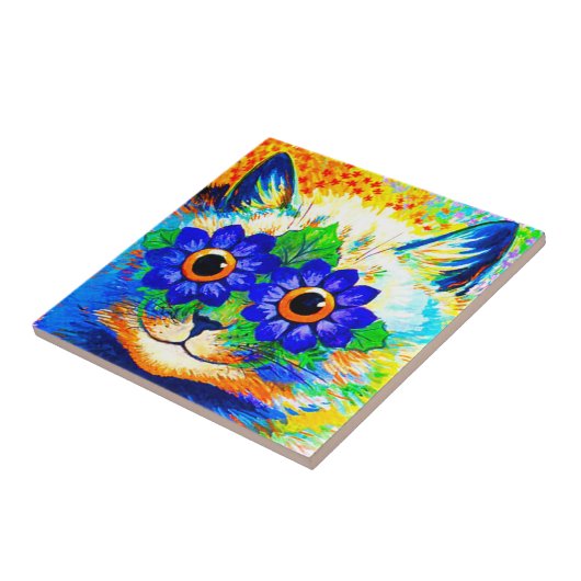 Kat Vloeibare ogen Tegeltje (Zijkant)