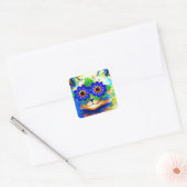 Kat Vloeibare ogen Vierkante Sticker (Envelop)