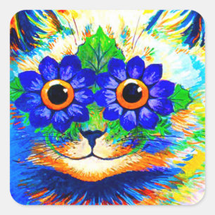 Kat Vloeibare ogen Vierkante Sticker
