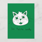 Kat voelt zich gelukkig St. Patrick's Day Briefkaart (Voorkant)