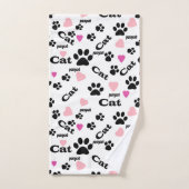 Kat voetafdrukken bad handdoek (Handdoek)