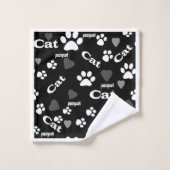 Kat voetafdrukken bad handdoek (Wasdoekje)