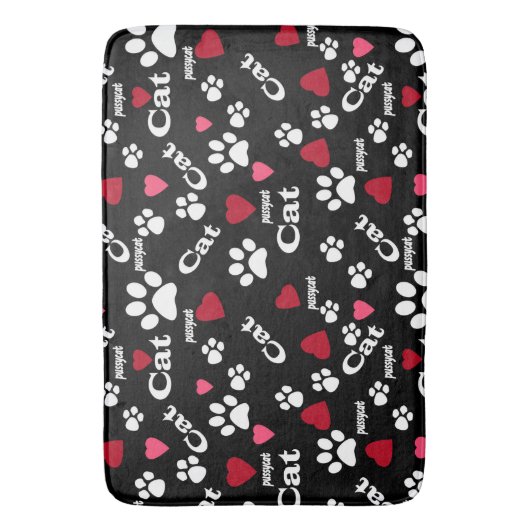 Kat voetafdrukken badmat (Voorkant Verticaal)