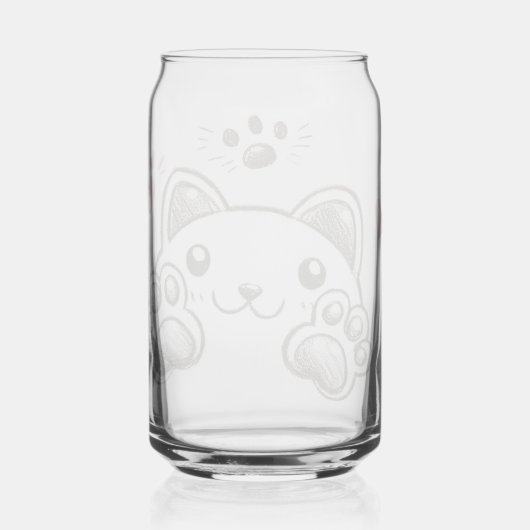 Kat voetafdrukken blikvorm glas (Achterkant)