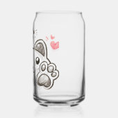 Kat voetafdrukken blikvorm glas (Links)