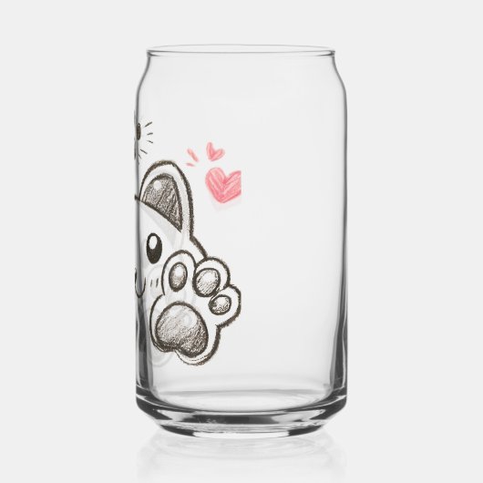 Kat voetafdrukken blikvorm glas (Links)