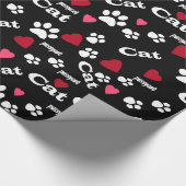 Kat voetafdrukken cadeaupapier (Hoek)