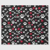 Kat voetafdrukken cadeaupapier (Vlak)