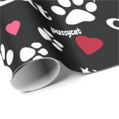 Kat voetafdrukken cadeaupapier (Rol Hoek)