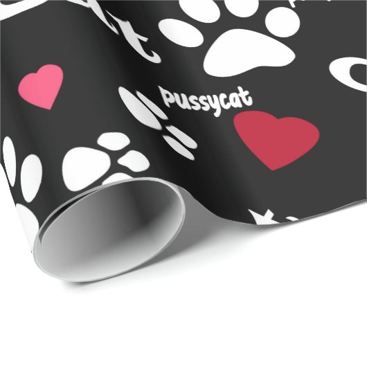 Kat voetafdrukken cadeaupapier (Rol Hoek)