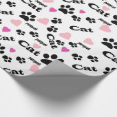 Kat voetafdrukken cadeaupapier (Hoek)