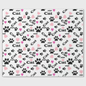 Kat voetafdrukken cadeaupapier (Vlak)