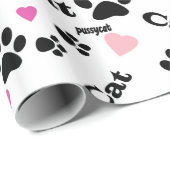Kat voetafdrukken cadeaupapier (Rol Hoek)