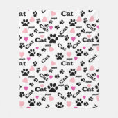 Kat voetafdrukken fleece deken (Voorkant)