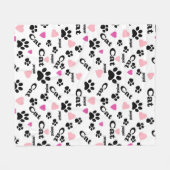 Kat voetafdrukken fleece deken (Voorkant (Horizontaal))