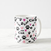Kat voetafdrukken koffiemok (Voorkant rechts)