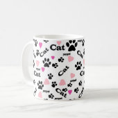 Kat voetafdrukken koffiemok (Voorkant links)