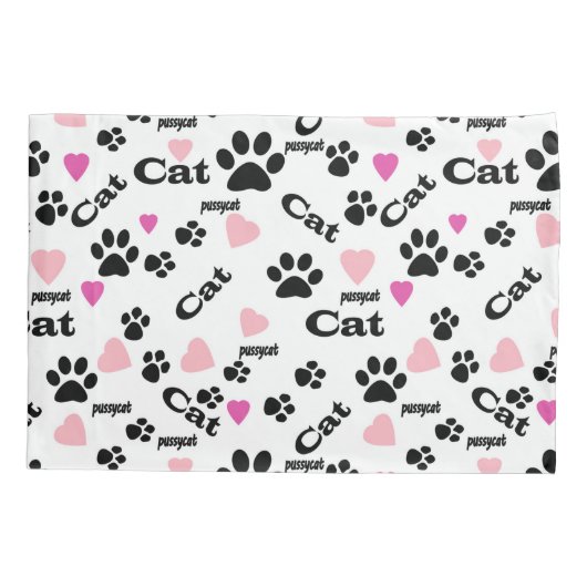 Kat voetafdrukken kussensloop (Achterkant)