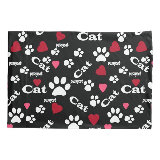 Kat voetafdrukken kussensloop (Achterkant)