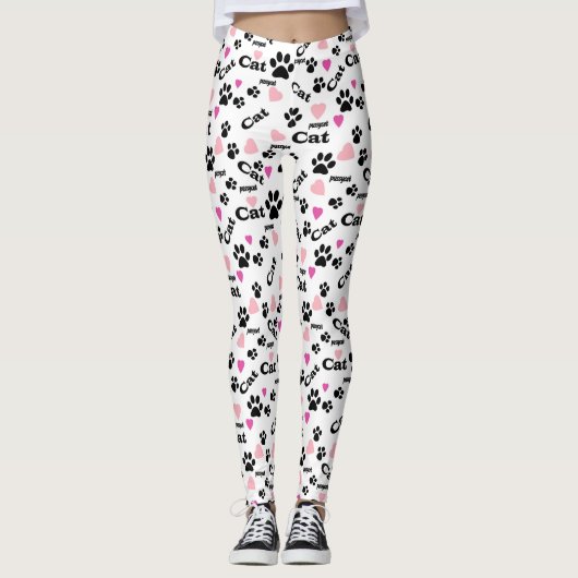 Kat voetafdrukken leggings (Voorkant)