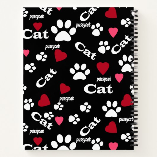 Kat voetafdrukken notitieboek (Achterkant)