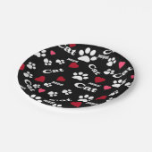 Kat voetafdrukken papieren bordje (Gekanteld)