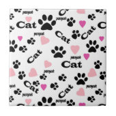Kat voetafdrukken tegeltje (Voorkant)