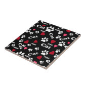 Kat voetafdrukken tegeltje (Zijkant)