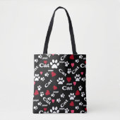 Kat voetafdrukken tote bag (Voorkant)