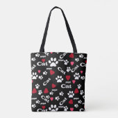 Kat voetafdrukken tote bag (Achterkant)