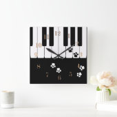 Kat voetafdrukken vierkante klok (Huis)