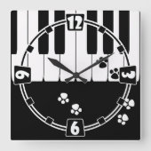 Kat voetafdrukken vierkante klok (Voorkant)