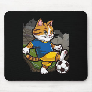 Kat Voetbalspeler Voetbal Sport Muismat