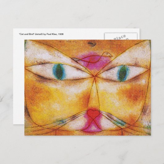Kat & Vogel door Paul Klee Briefkaart (Voorkant / Achterkant)